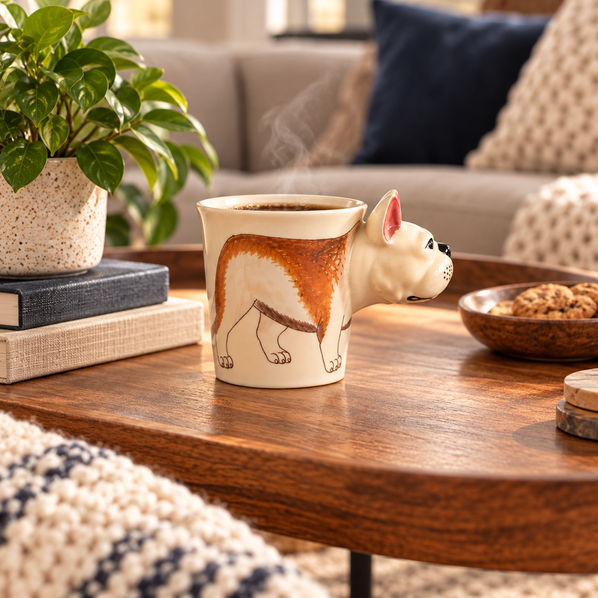 French Bulldog 3D Hand Painted 8 oz Ceramic Mug