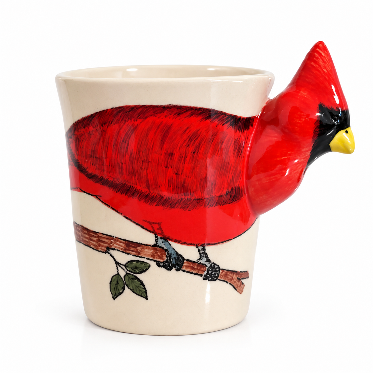 Cardinal 3D Hand Painted 8 oz Ceramic Mug