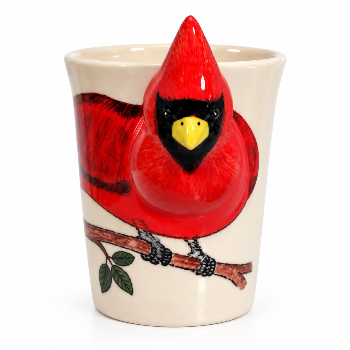Cardinal 3D Hand Painted 8 oz Ceramic Mug